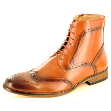 My Perfect Pair Men's Italian Style Leather Lined Chelsea Ankle Chukka Brogue Boots, Tan UK Size 11 / EU Size 45