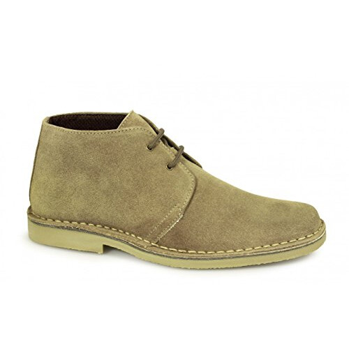 real suede biege 2 eye sharp toe desert boot size 10