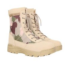 Mens MIG side zip & lace up Army Tactical Combat Boots (Camo Sand, UK6)