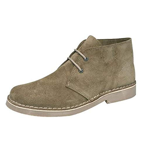 Roamers Classic Suede Desert Boots, Khaki, 12 UK