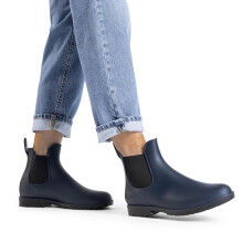DREAM PAIRS Wellington Boots Men Ankle Wellies Short Chelsea Booties Waterproof Rain Boots Easier On and Off,Size 7,Blue,SDRB2401M-E