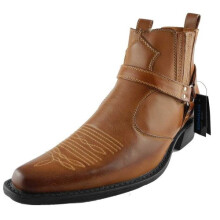 Mens US Brass Tan Cowboy Western Boots Eastwood Size 10