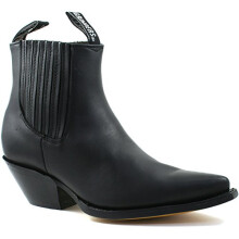 Grinders MENS MUSTANG BLACK LEATHER WESTERN ANKLE COWBOY BOOTS -UK 10 (EU 44)