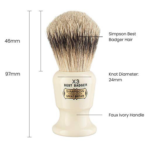 Simpsons Commodore X3 Best Badger Hair Shaving Brush 2