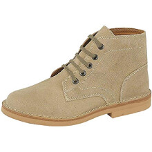 Roamers Mens Classic 5-Hole Real Suede Desert Boots. Beige, Black Or Brown. Sizes 6-12
