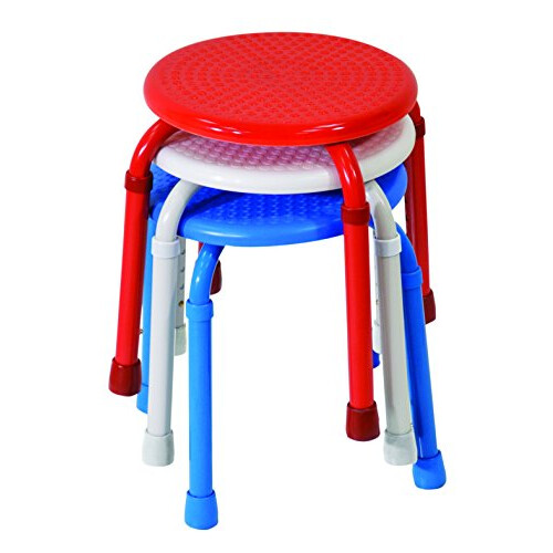 MP Essential Multi Use Heavy Duty Metal Portable Adjustable Chair Stool (White) 1