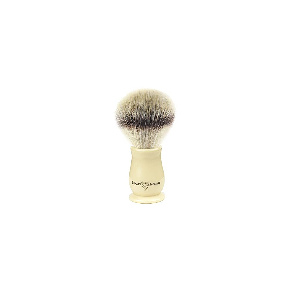 Edwin Jagger Chatsworth Imitation Ivory Shaving Brush (Synthetic Silver Tip)