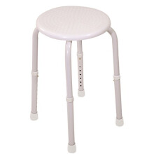 MP Essential Multi Use Heavy Duty Metal Portable Adjustable Chair Stool (White)