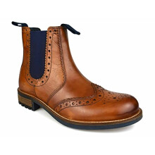 CATESBY SHOEMAKERS Ragnar Mens Brogue Chelsea Ankle Boots Tan UK 12