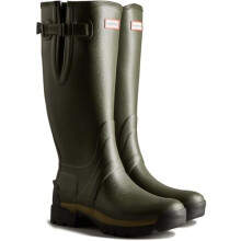 Hunter Balmoral Side Adjustable Neo Lined Tech Sole Tall Mens Wellington Boots - Dark Olive UK 10