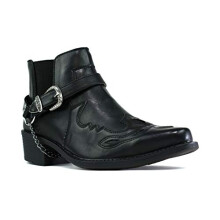 New Men Cuban Heel Chain Buckle Ankle Smart Boot UK Size 6-12 (UK 7, Brown)