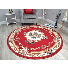 RSM RUGS Small Medium Large Red Traditional Design Round Circle Circular Floor Rugs Cheap