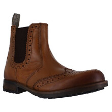 Catesby Mens Leather Wing Tip Brogues Chelsea Dealer Boots UK 9 Tan