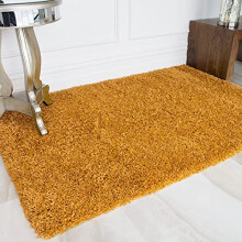 Ochre Mustard Yellow Thick Fluffy Shaggy Carpet Rug Non Shedding Durable Modern Bedroom Lounge Living Room Hallway Kitchen Floor Area Rugs 160cm x