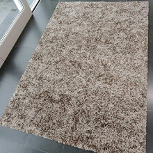 Large Thick Plush Beige Brown Cream Shaggy Shag Area Carpet Rug Soft Neutral Mottled Luxury Lounge Living Room Bedroom Rugs 200cm x 290cm