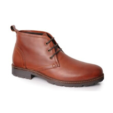 Silver Street London Camden Ful Grain Leather Mens Boots Extra Padded Smart Casual Chukka Boots, Brown, UK 7