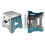 STARK Folding Step Stool with Handle Height 27 cm in Grey/Blue 2