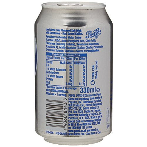 Pepsi Britvic Soft Drinks Diet Pepsi, 330ml (Pack of 8) 1