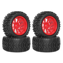 Rc Tires 1/10 Truck Tires and Wheels Remote Control Truck Tires Red