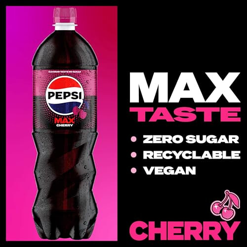 Pepsi Pepsi Max Cherry No Sugar Cola Bottle 1.25L 1