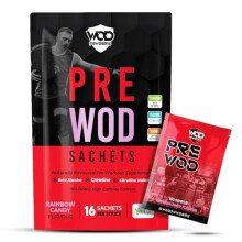 Pre Workout Sachets - 16 Sachets per Pouch | High Caffeine Pre Workout Supplement | PRE WOD Supplement for Crossfit WOD | Made in The UK by WOD