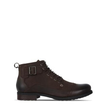 Firetrap Mens Webb Boots Smart Lace Up Slight Heel Textured Brown UK 10 (44)