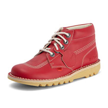 Kickers Unisex Leather Alternative Kick Hi Classic Ankle Boots | Plant Based Material | Extra Comfortable | Added Durability | Premium Quality, Red, 9