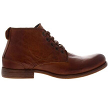 Firetrap Mens Casca Smart Ankle Boots Lace Up Slight Heel Leather Upper Shoes Dark Tan UK 11 (45)