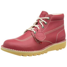 Kickers Unisex Leather Alternative Kick Hi Classic Ankle Boots | Plant Based Material | Extra Comfortable | Added Durability | Premium Quality, Red, 6