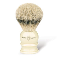 Edwin Jagger Ivory Shaving Brush (Silver Tip) Large