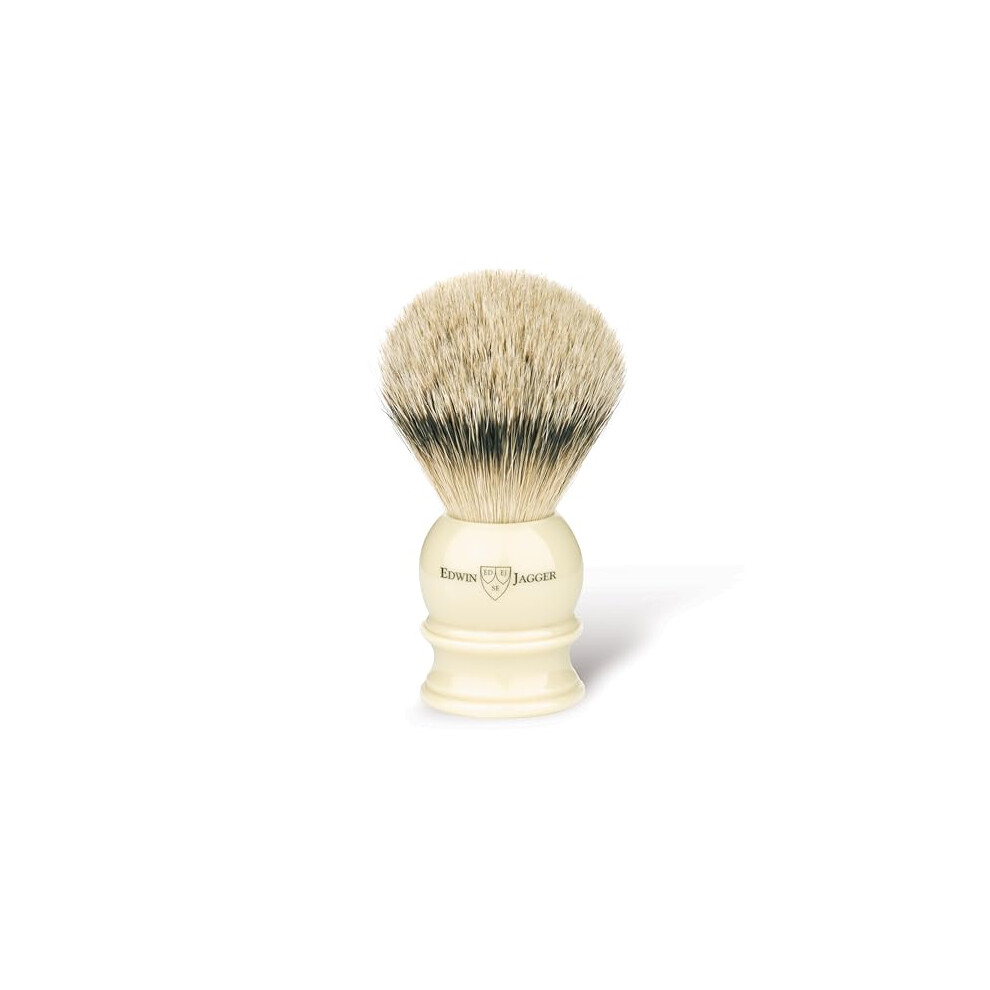 Edwin Jagger Ivory Shaving Brush (Silver Tip) Large