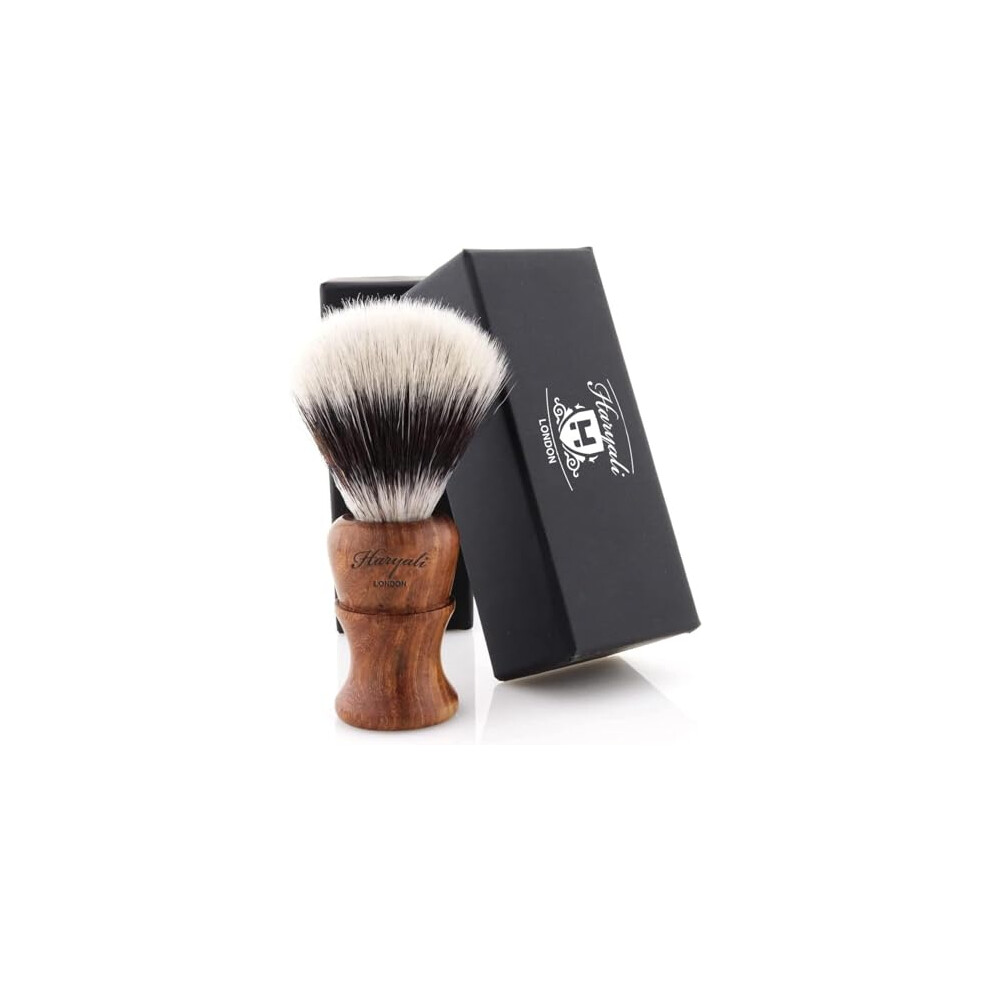 Haryali London Shaving Brush With Synthetic Silvertip Hair - Synthetic Shaving Cream Brush - Wooden Shaving Brush For Extra Lather - Perfect With Any
