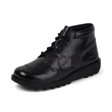 Kickers Unisex Kick Hi Croc Leather Ankle Boot, Black, 41