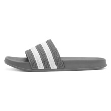 Shoe Zone - Adults Grey & White Stripe EVA Slider - Size 12 UK - Grey