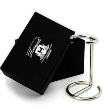 Haryali London Shaving Brush Stand – Stainless Steel Shaving Holder with Chrome Finish – Rust Resistant Razor & Brush Stand for Wet Shaving –