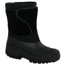 Adults Waterproof Sole Fur Lined Rain Snow Ski Mucker Boots Size 3-8 (UK7, Black Suede LS89)