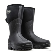 Fencham - Armot Wellington Boots - Size 8 - Medium Length - Black - Neoprene Lining - Adjustable & Waterproof - Snap Fastening Buckle