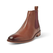 London Brogues Mens Leather Twin Gusset Chelsea Boot Chestnut UK 9