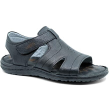 Lusco men`s leather strap outdoor beach summer open toe comfort sandals (Black, UK Footwear Size System, Adult, Men, Numeric, Medium, 6.5)