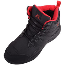ABSOLUTE FOOTWEAR Mens Faux Fur Line Two Toned Chunky Lace Up Hiking Boots - Red - UK 10