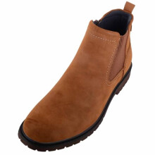 ABSOLUTE FOOTWEAR Mens Easy Slip On Single Gusset Chelsea Desert Boot - Tan - UK 8 / EU 42