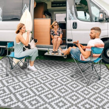 Green Decore Reversible Recycled Plastic Camping and Picnic Rugs | Perfect for Garden, Patio, Picnic, Decking | Stain And Water Resistant | Bliss