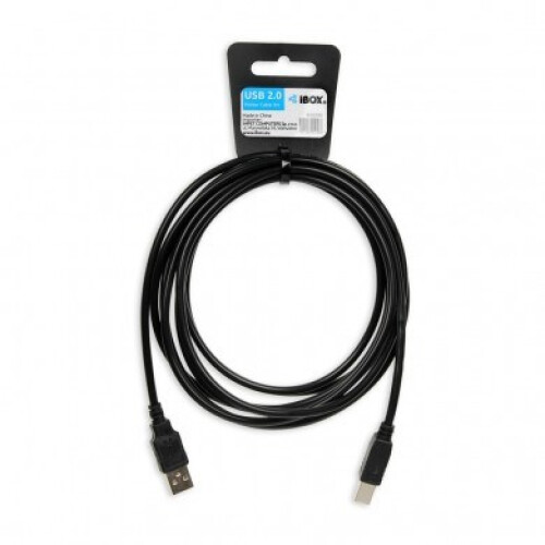iBox IKU2D USB cable 3 m USB 2.0 USB A USB B Black 1