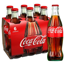 Coca-Cola Glass Bottle, 6 x 330 ml