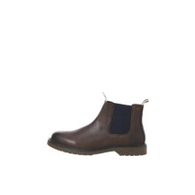 JACK & JONES Men's JFWLEYTON Leather Chelsea Boot, Brown Stone, 8 UK (42 EU)