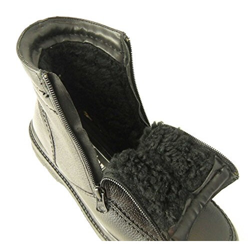 Roamers Mens Leather Warm Lined Double Zip Boots Black in Size 9 1