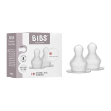 BIBS Baby Bottle Silicone Teat 2 Pack - Anti-Colic, BPA-Free, Round Silicone Teat, Thick Flow, Lightweight & Easy to Clean, Suitable for Newborns &