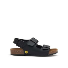 Scholl Unisex's Cork Pro Sandalo Flat Sandal, Black, 10 UK