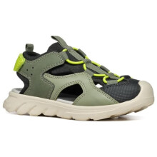 Geox Boys J Airadyum Bo Sandal, Military Lime, 3 UK