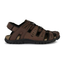 Geox Men's Uomo Strada C Sandal Sports, dark brown, 6 UK